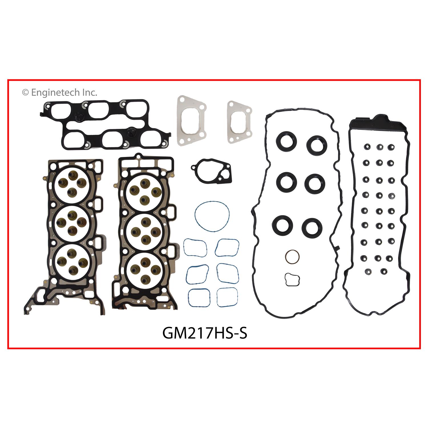Enginetech Engine Cylinder Head Gasket Set - GMC / Chevrolet Car and Truck with Head Bolts - GM217HS-SWB
