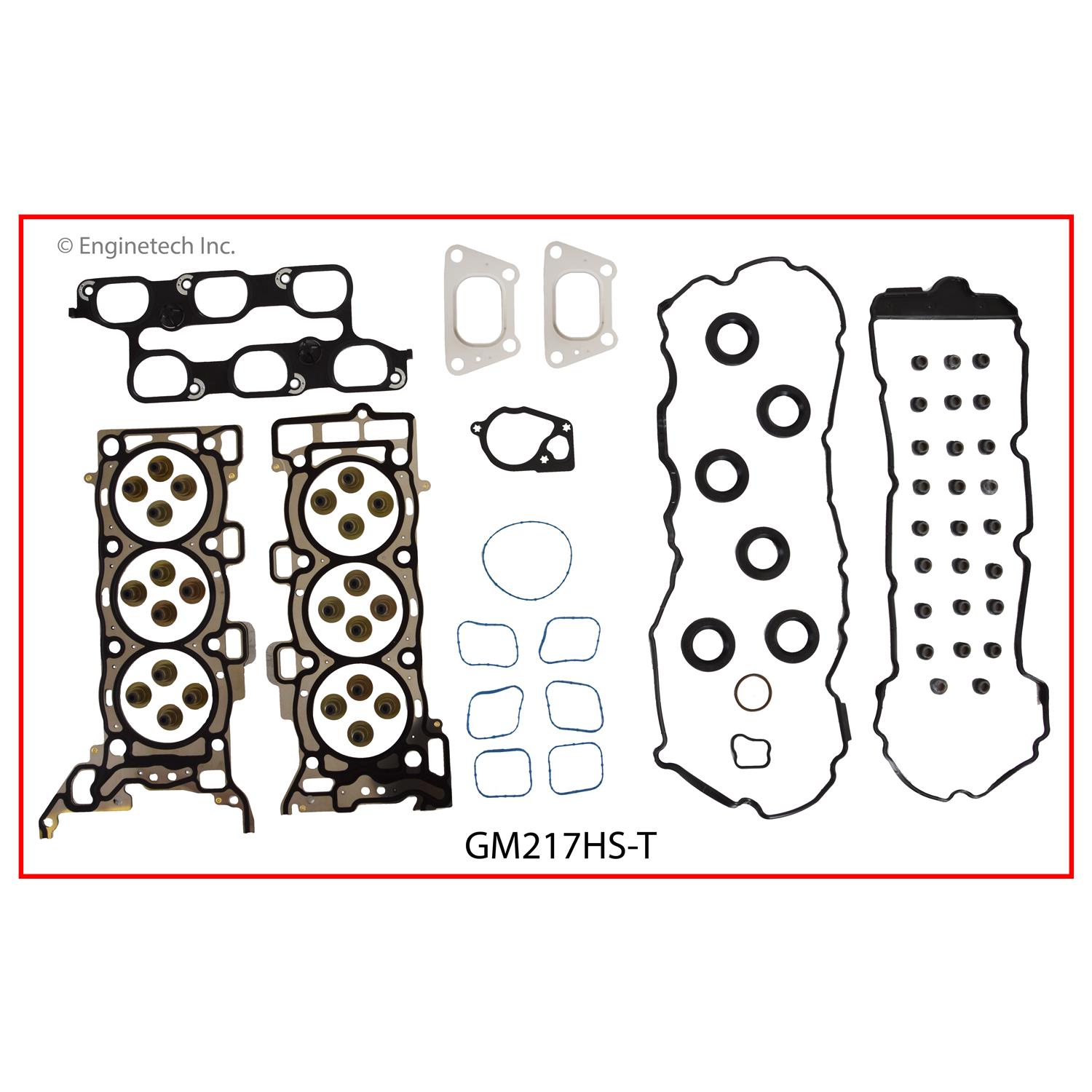 Enginetech Engine Cylinder Head Gasket Set - GMC / Chevrolet Car and Truck with Head Bolts - GM217HS-TWB
