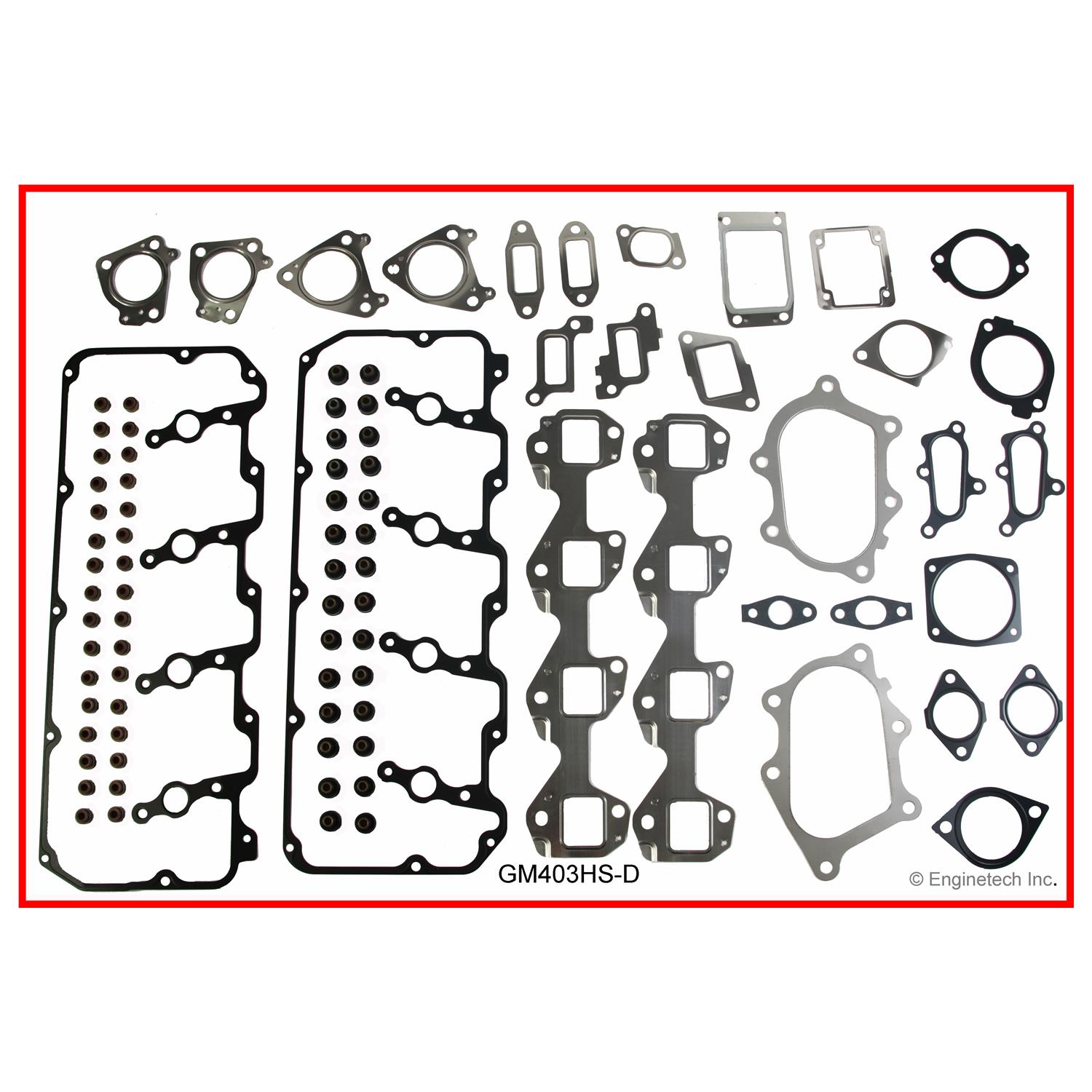 Enginetech Engine Cylinder Head Gasket Set - GMC / Chevrolet Car and Truck with Head Bolts - GM403HS-DWB