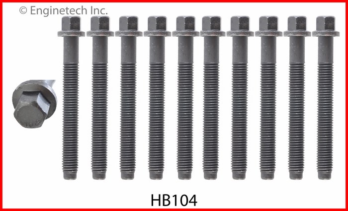 Enginetech Engine Head Bolt Set- For One Cylinder - HB104