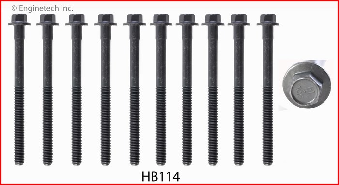 Enginetech Engine Head Bolt Set- For One Cylinder - HB114