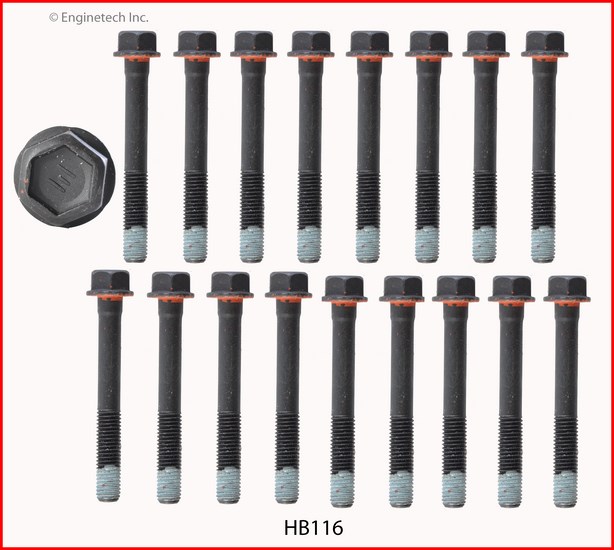 Enginetech Engine Head Bolt Set- For One Cylinder - HB116