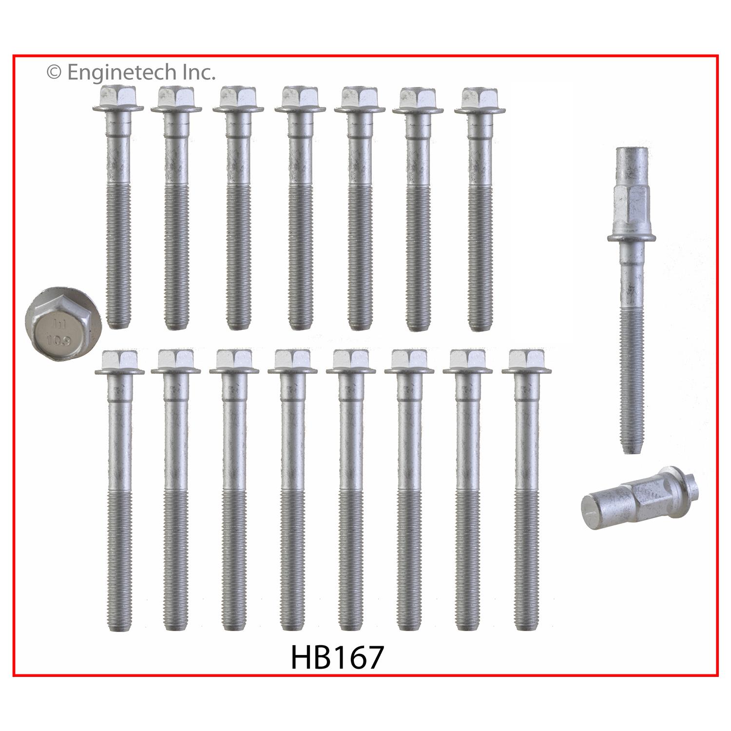 Enginetech Engine Head Bolt Set- For One Cylinder - HB167