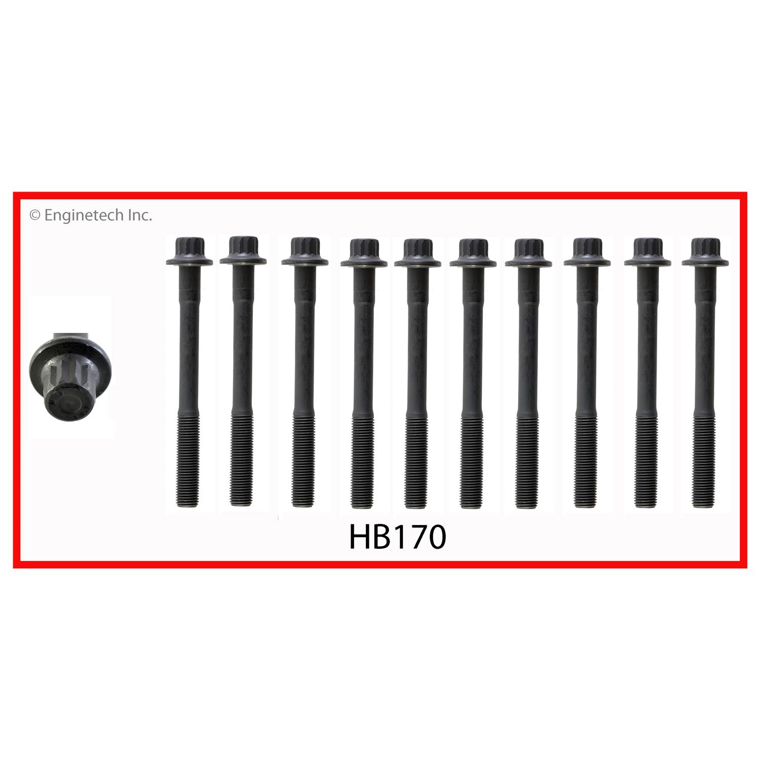 Enginetech Engine Head Bolt Set- For One Cylinder - HB170