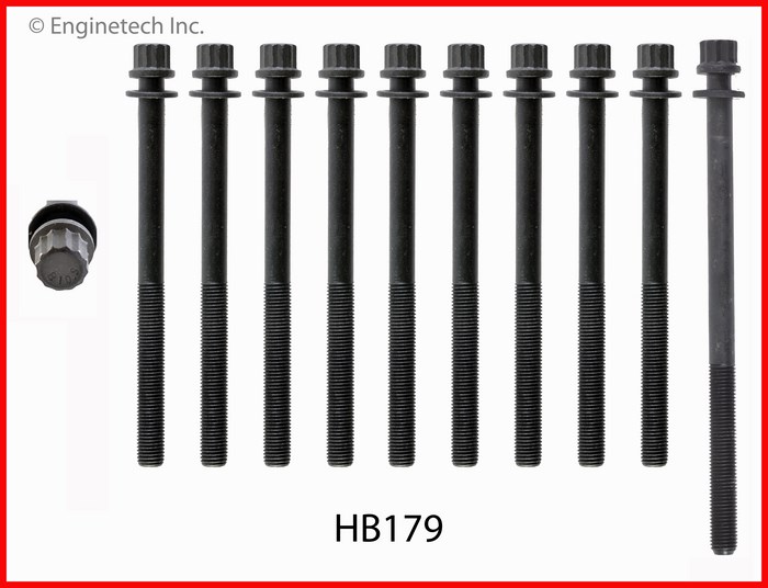 Enginetech Engine Head Bolt Set- For One Cylinder - HB179