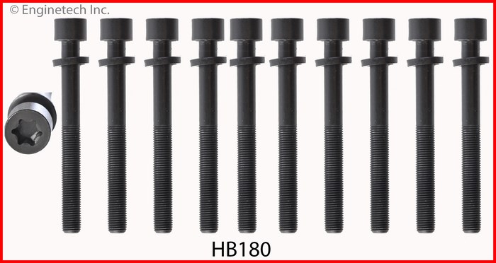 Enginetech Engine Head Bolt Set- For One Cylinder - HB180