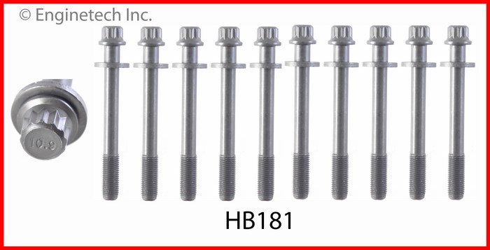 Enginetech Engine Head Bolt Set- For One Cylinder - HB181