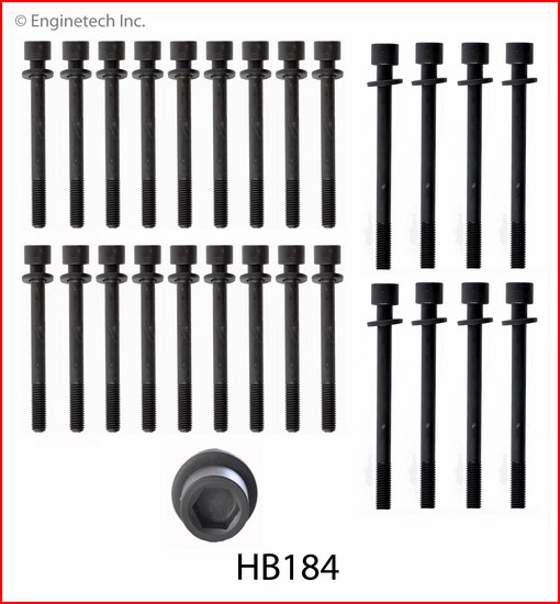 Enginetech Engine Head Bolt Set- For One Cylinder - HB184