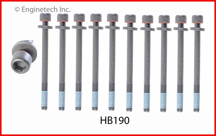 Enginetech Engine Head Bolt Set- For One Cylinder - HB190