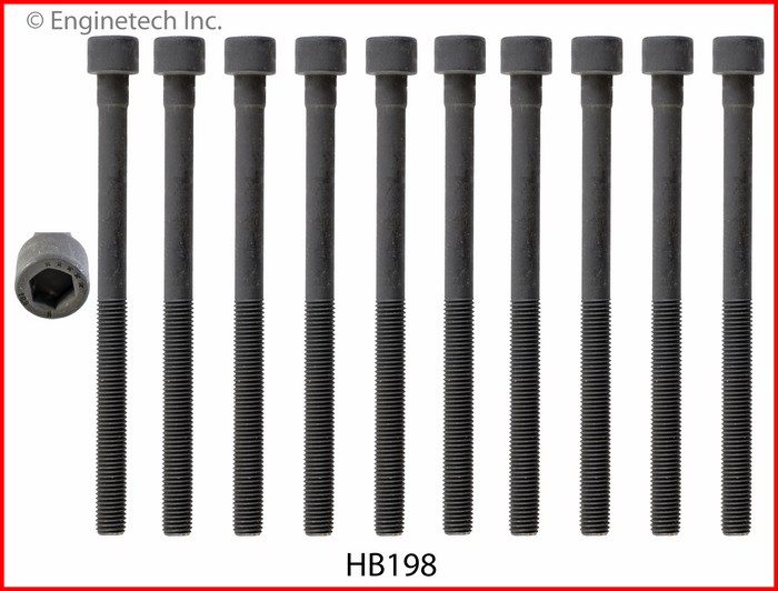 Enginetech Engine Head Bolt Set- For One Cylinder - HB198