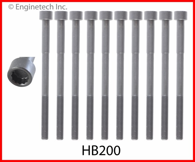 Enginetech Engine Head Bolt Set- For One Cylinder - HB200