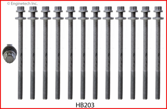 Enginetech Engine Head Bolt Set- For One Cylinder - HB203