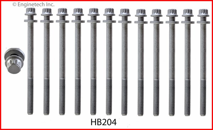 Enginetech Engine Head Bolt Set- For One Cylinder - HB204
