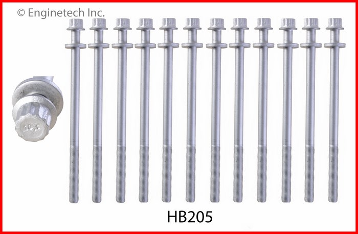 Enginetech Engine Head Bolt Set- For One Cylinder - HB205