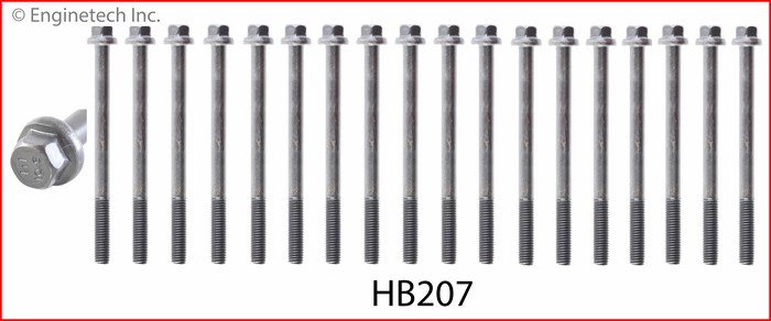 Enginetech Engine Head Bolt Set- For One Cylinder - HB207