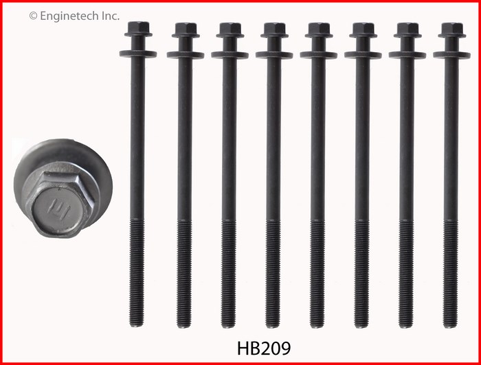 Enginetech Engine Head Bolt Set- For One Cylinder - HB209