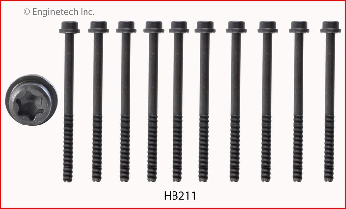 Enginetech Engine Head Bolt Set- For One Cylinder - HB211