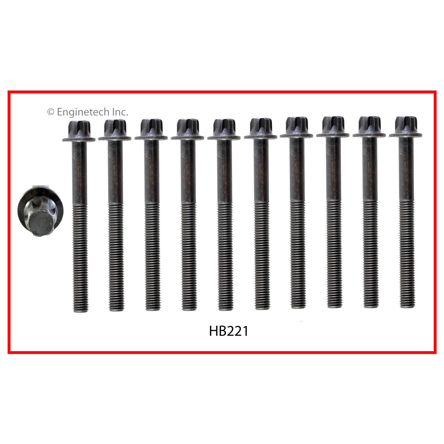 Enginetech Engine Head Bolt Set- For One Cylinder - HB221