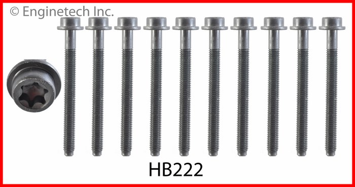 Enginetech Engine Head Bolt Set- For One Cylinder - HB222