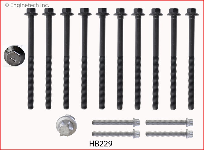 Enginetech Engine Head Bolt Set- For One Cylinder - HB229