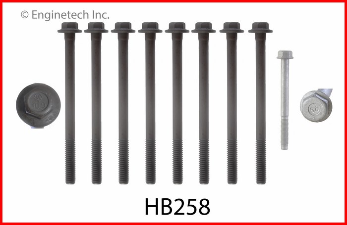 Enginetech Engine Head Bolt Set- For One Cylinder - HB258