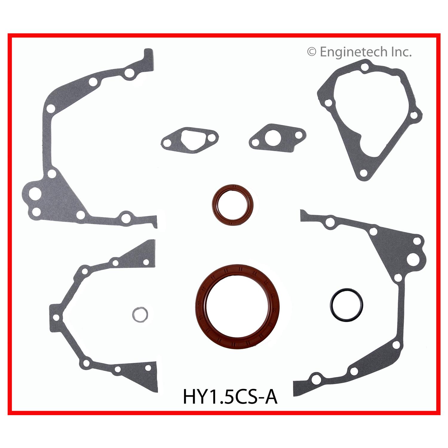 Enginetech Engine Lower End Gasket Set Hyundai Car and Truck - HY1.5CS-A