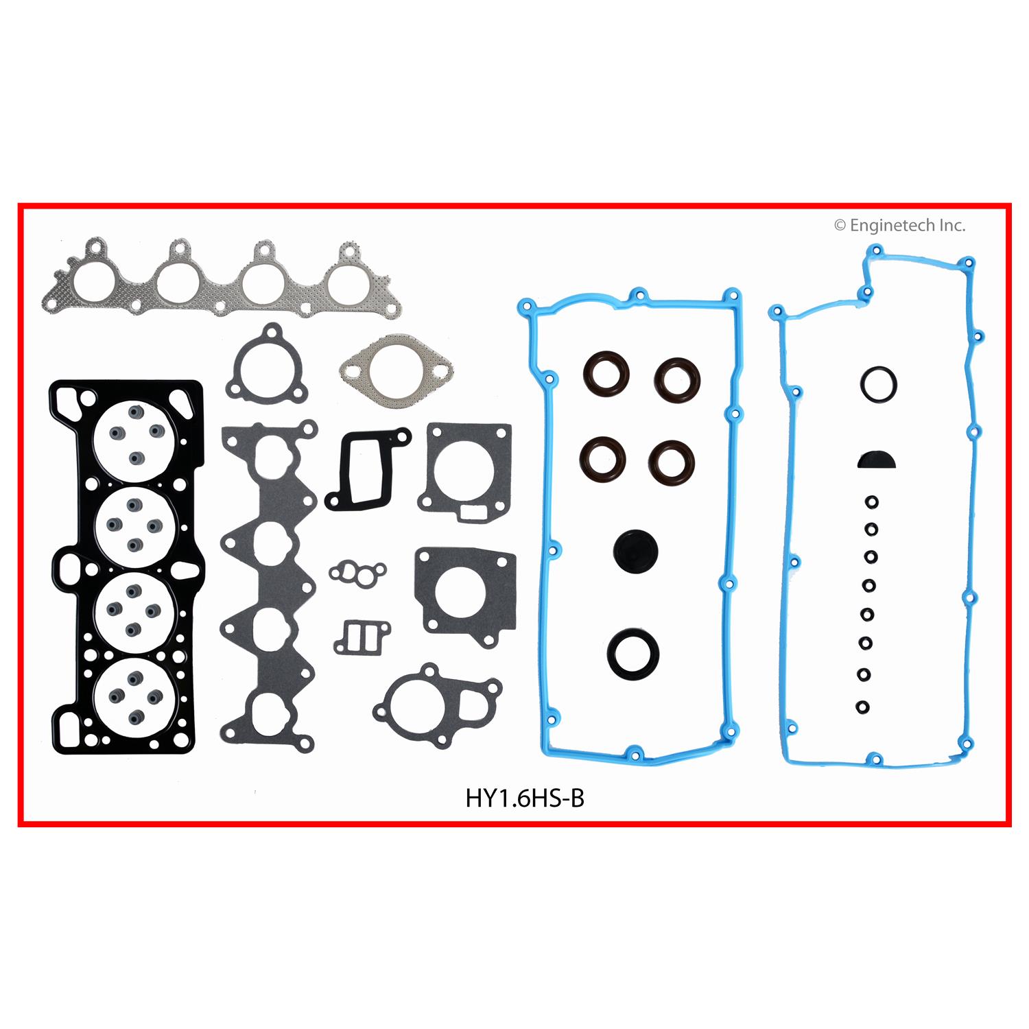 Enginetech Engine Cylinder Head Gasket Set - Hyundai Car and Truck with Head Bolts - HY1.6HS-BWB