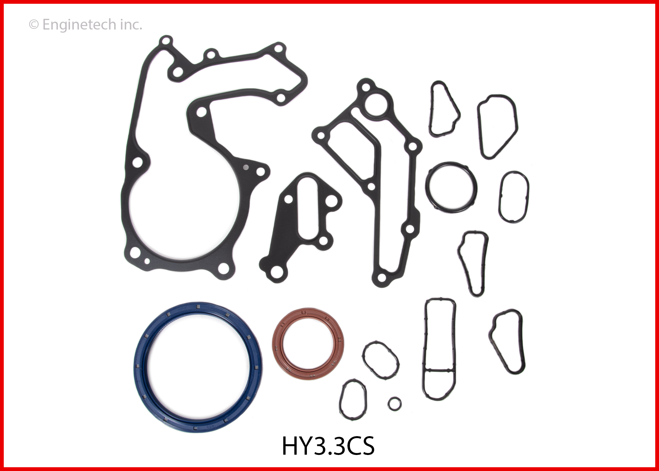 Enginetech Engine Lower End Gasket Set Hyundai Car and Truck - HY3.3CS