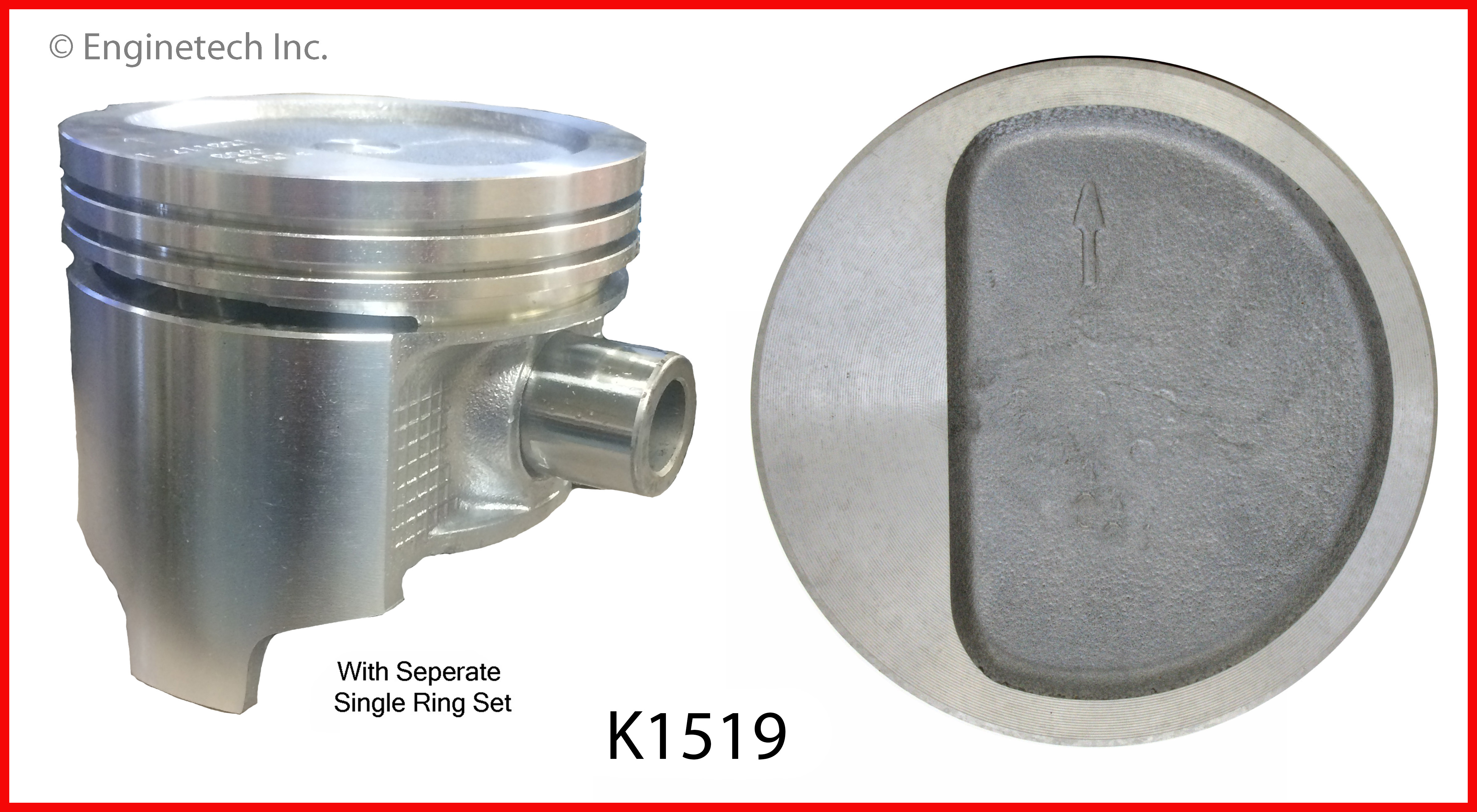 Enginetech Engine Piston Kit- With Separate Full Ring Stack - K1519(6)030
