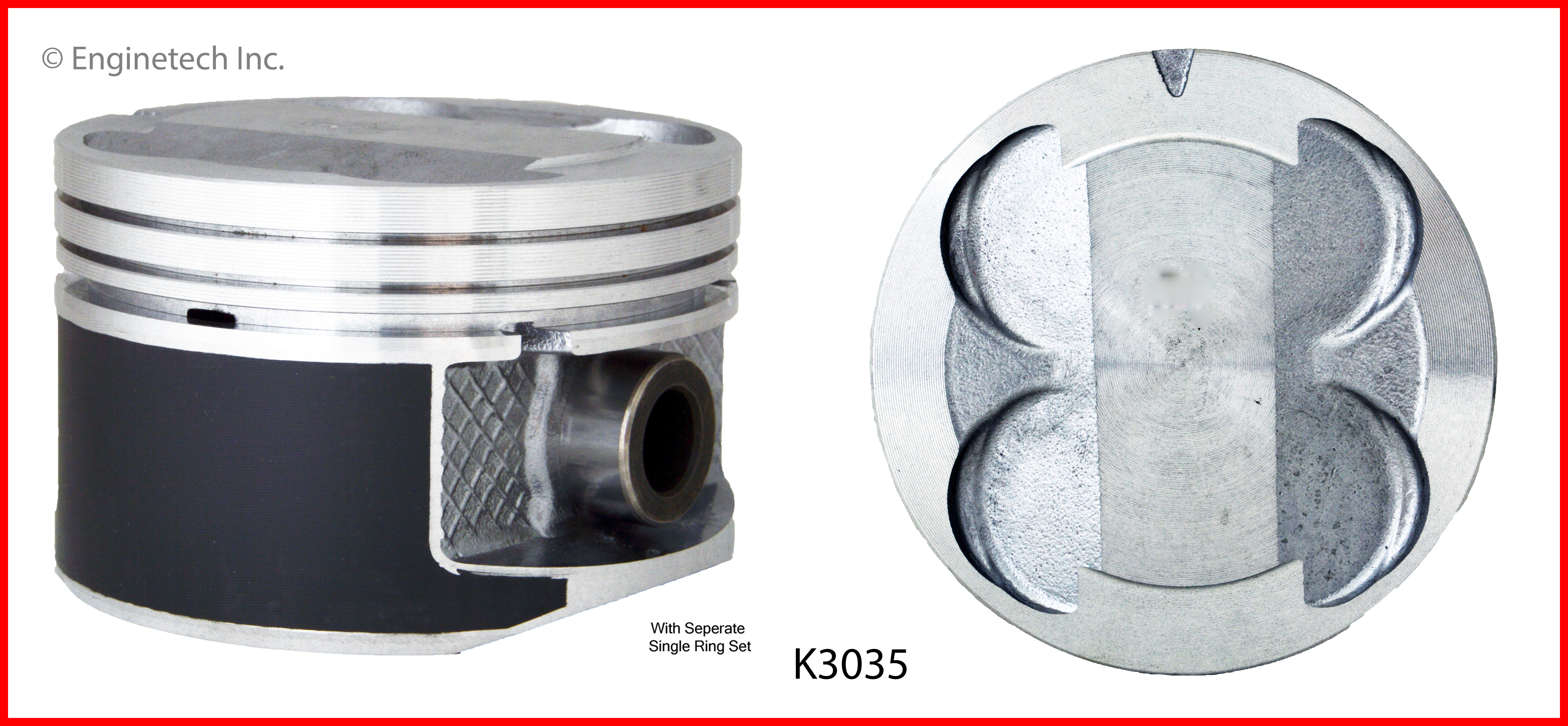 Enginetech Engine Piston Kit- With Separate Full Ring Stack - K3035(6)P.75