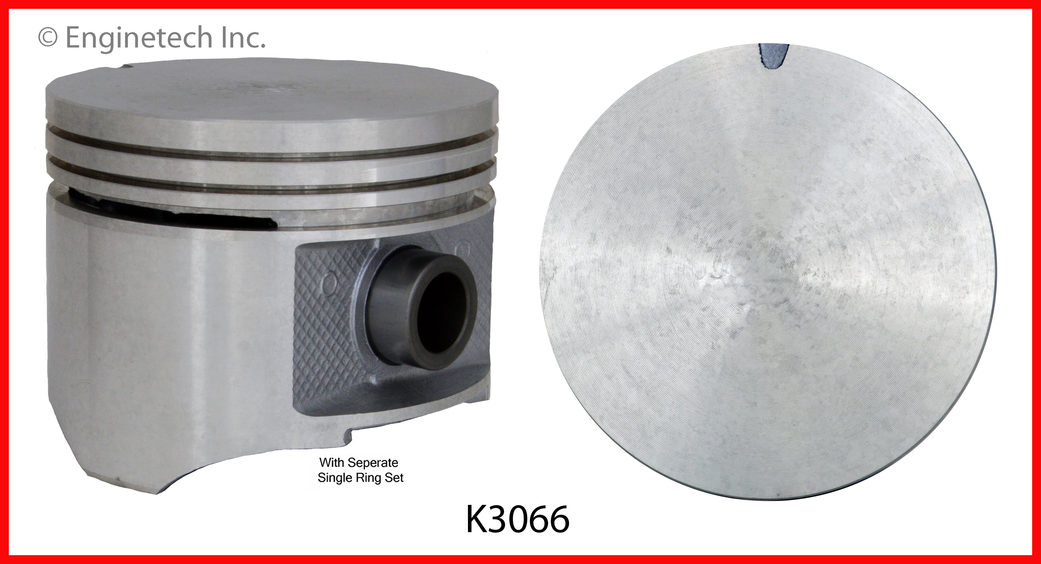 Enginetech Engine Piston Kit- With Separate Full Ring Stack - K3066(8)030