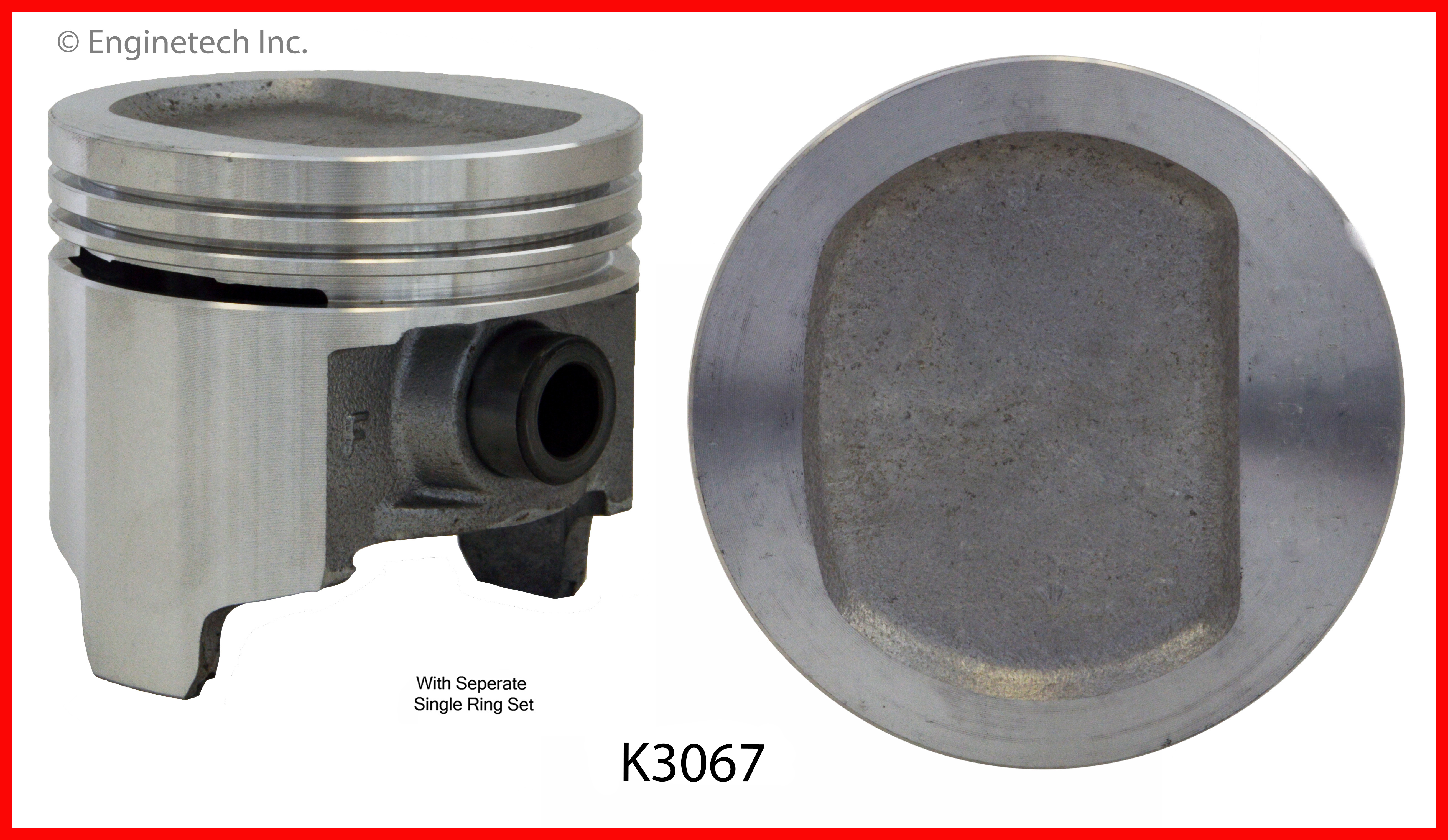 Enginetech Engine Piston Kit- With Separate Full Ring Stack - K3067(6)030