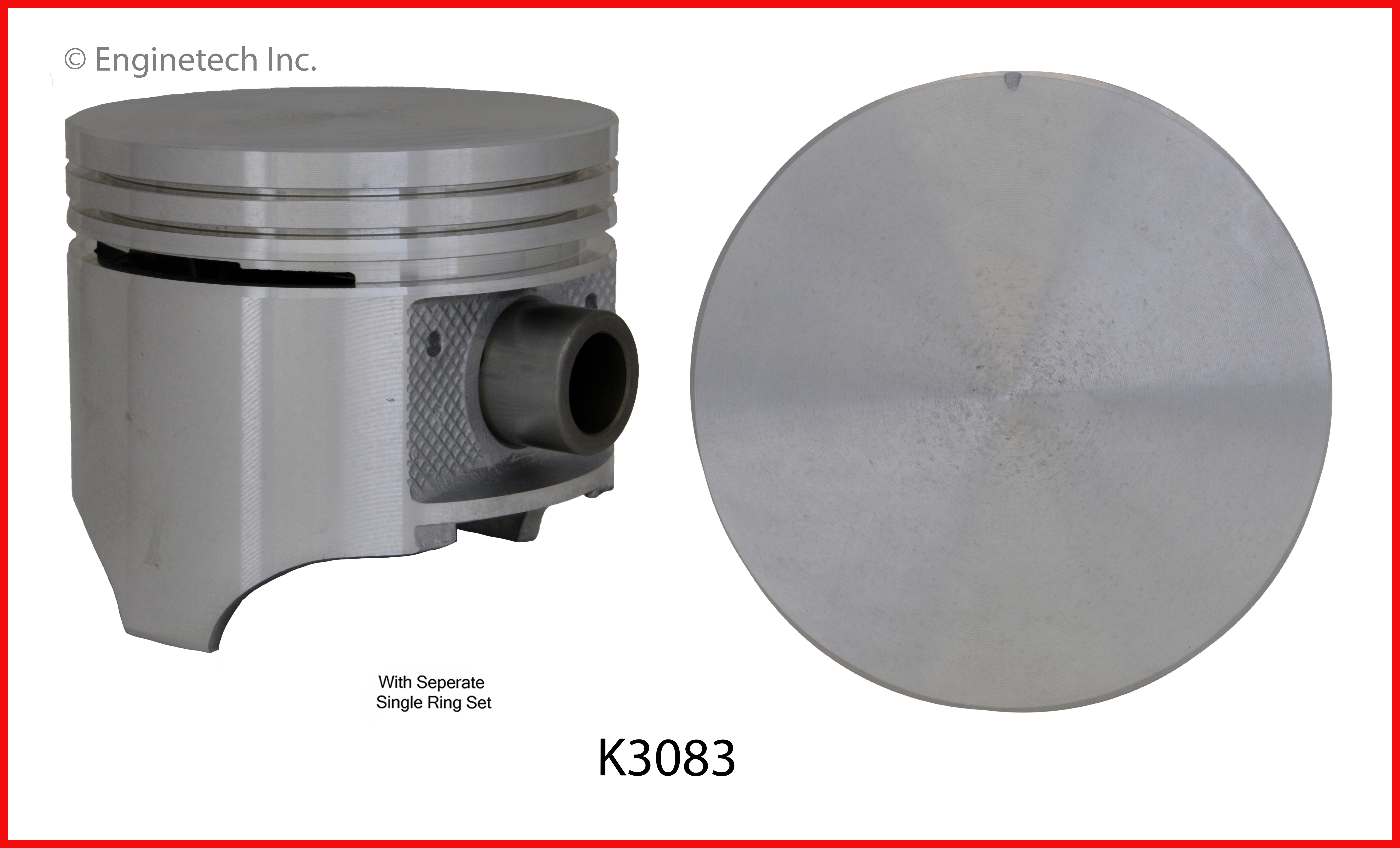Enginetech Engine Piston Kit- With Separate Full Ring Stack - K3083(8)P030