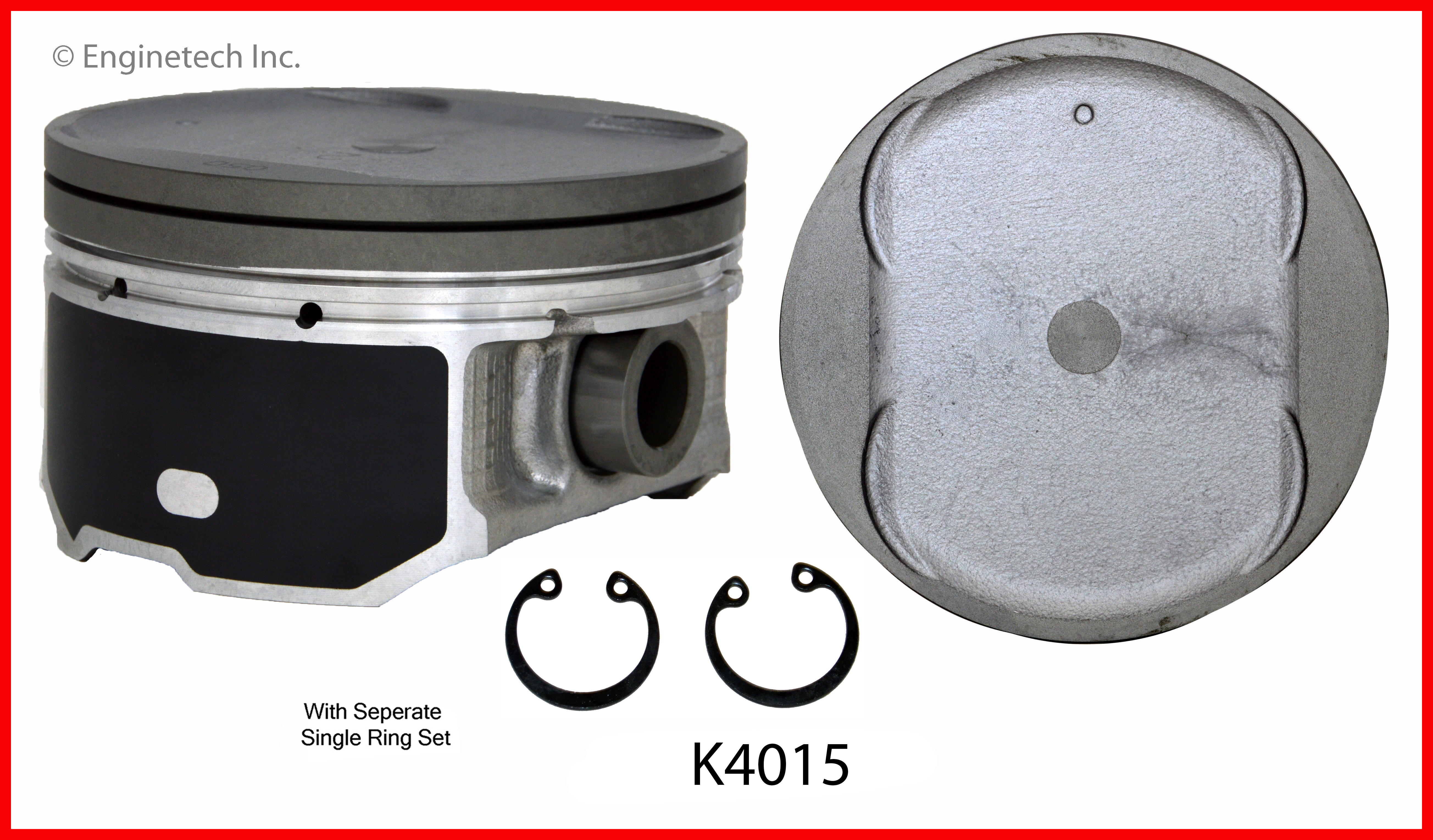 Enginetech Engine Piston Kit- With Separate Full Ring Stack - K4015(6)P.50