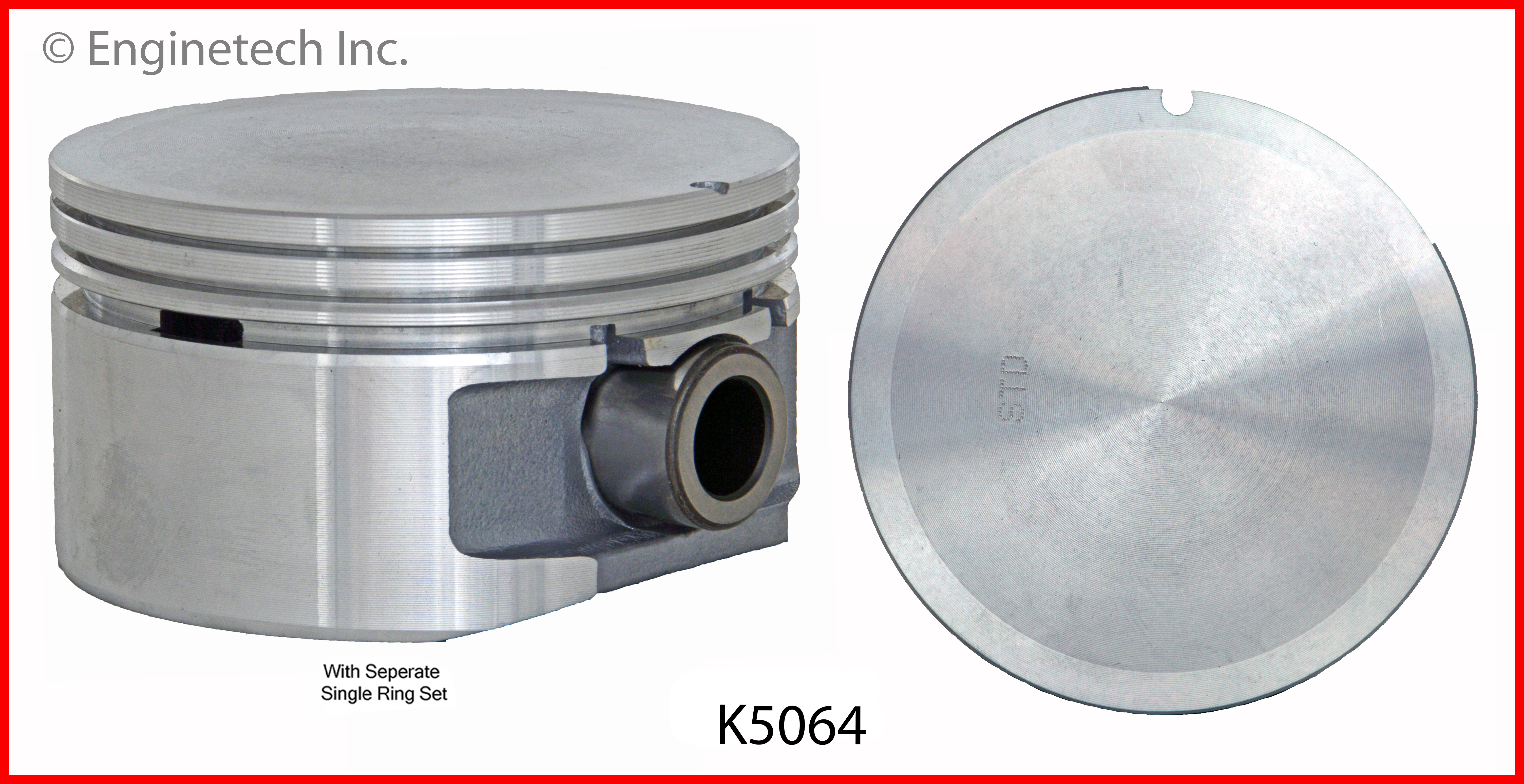 Enginetech Engine Piston Kit- With Separate Full Ring Stack - K5064(6)P.50