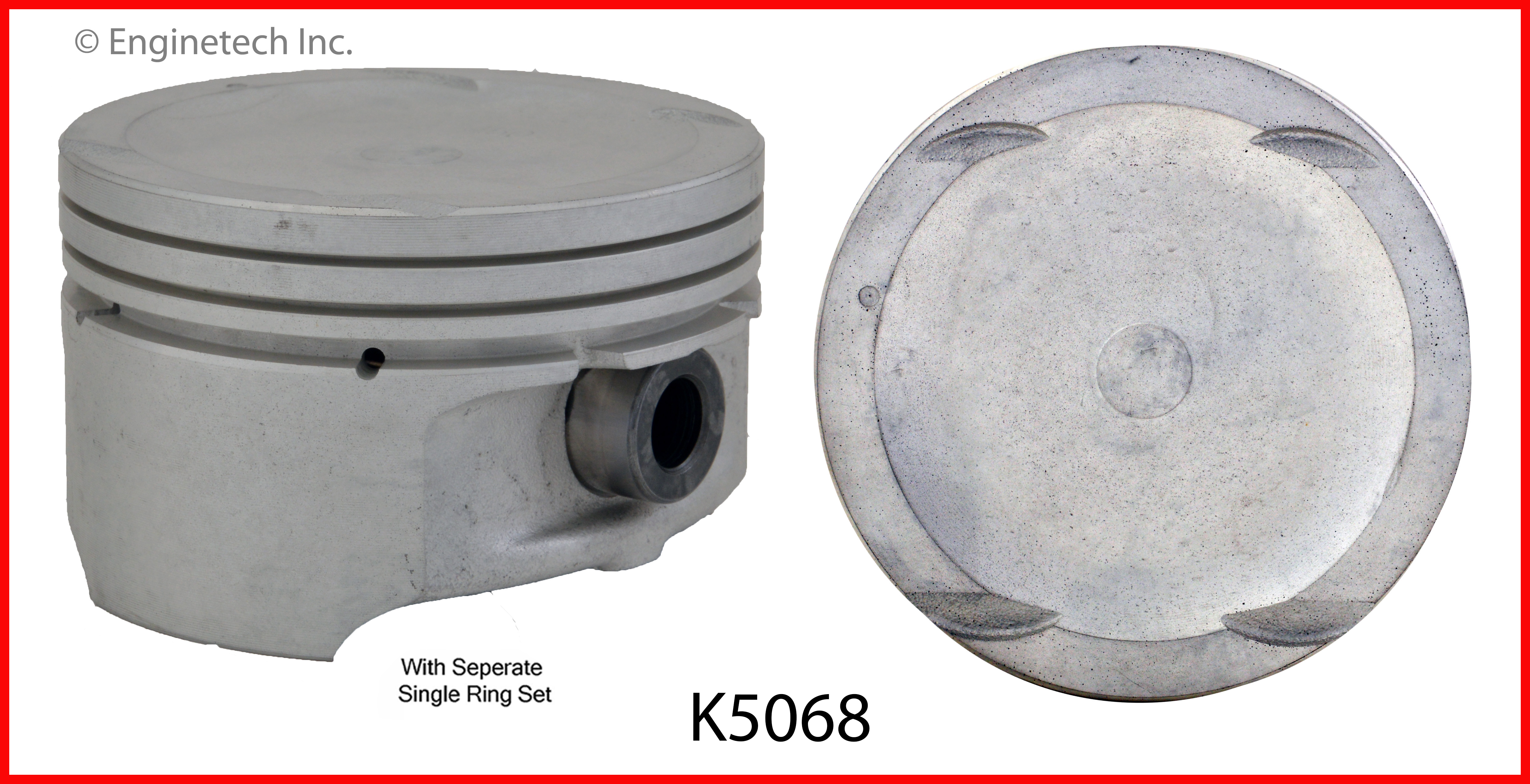 Enginetech Engine Piston Kit- With Separate Full Ring Stack - K5068(4)P.50