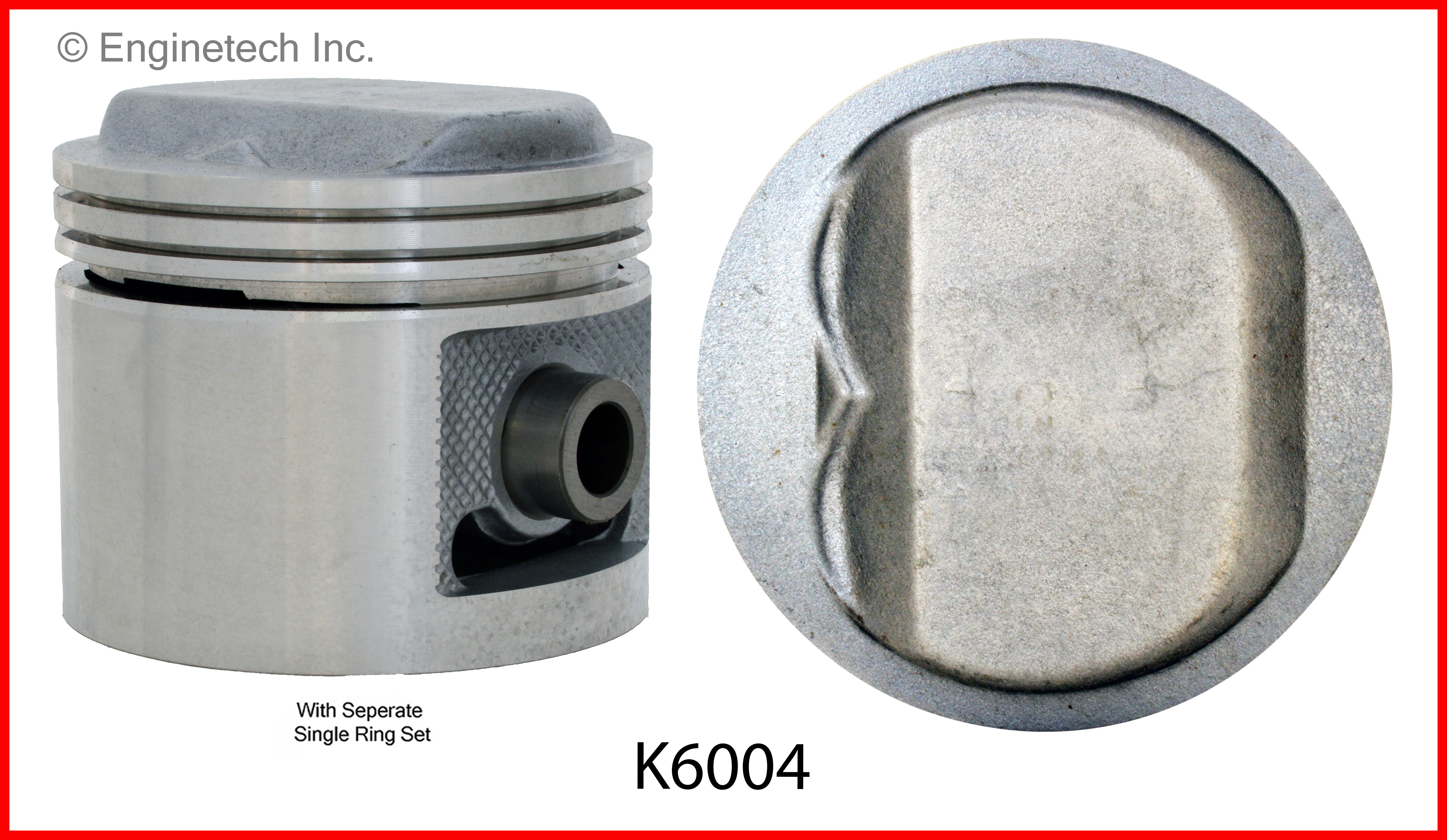 Enginetech Engine Piston Kit- With Separate Full Ring Stack - K6004(8)030
