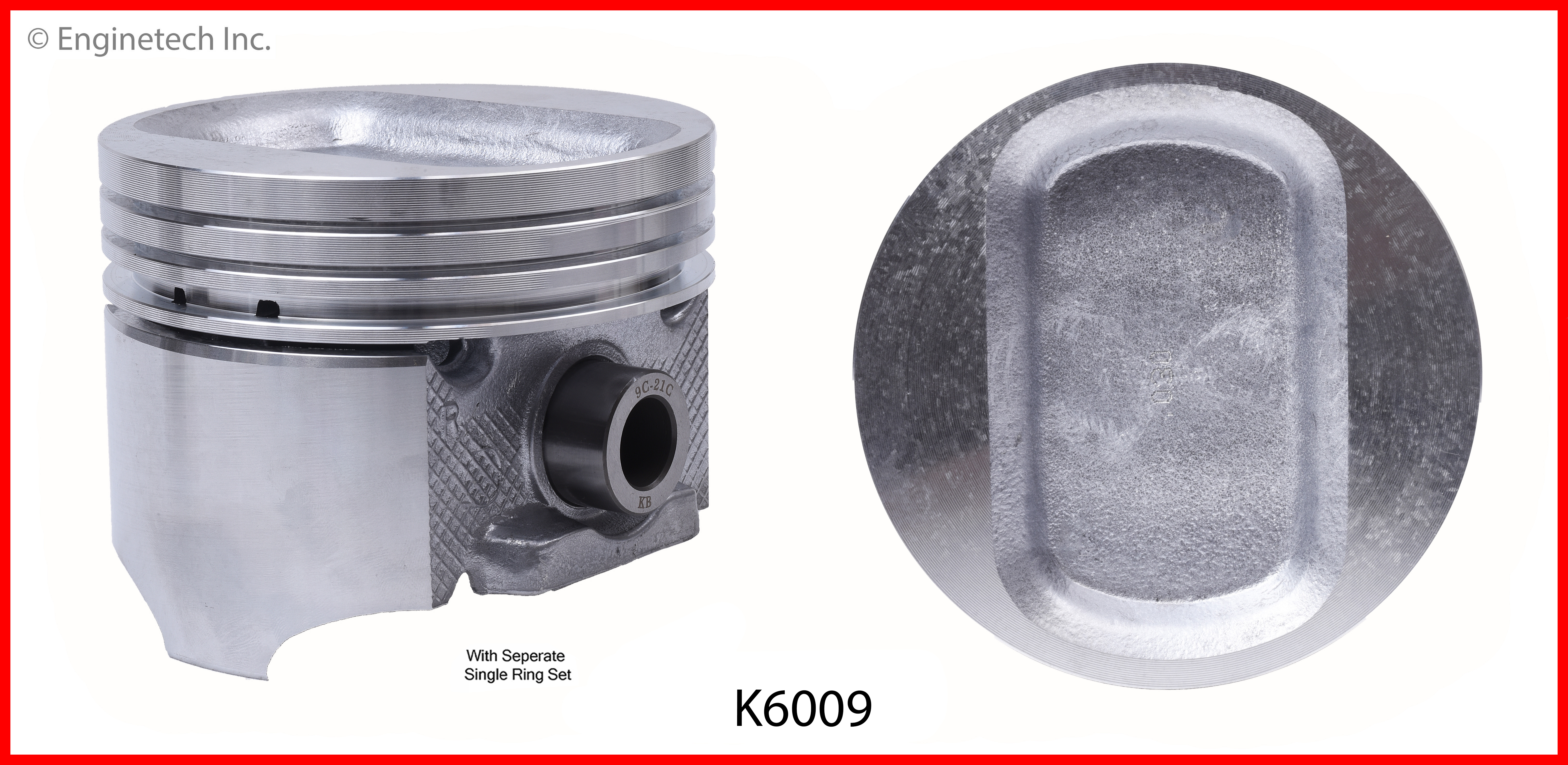 Enginetech Engine Piston Kit- With Separate Full Ring Stack - K6009(8)030