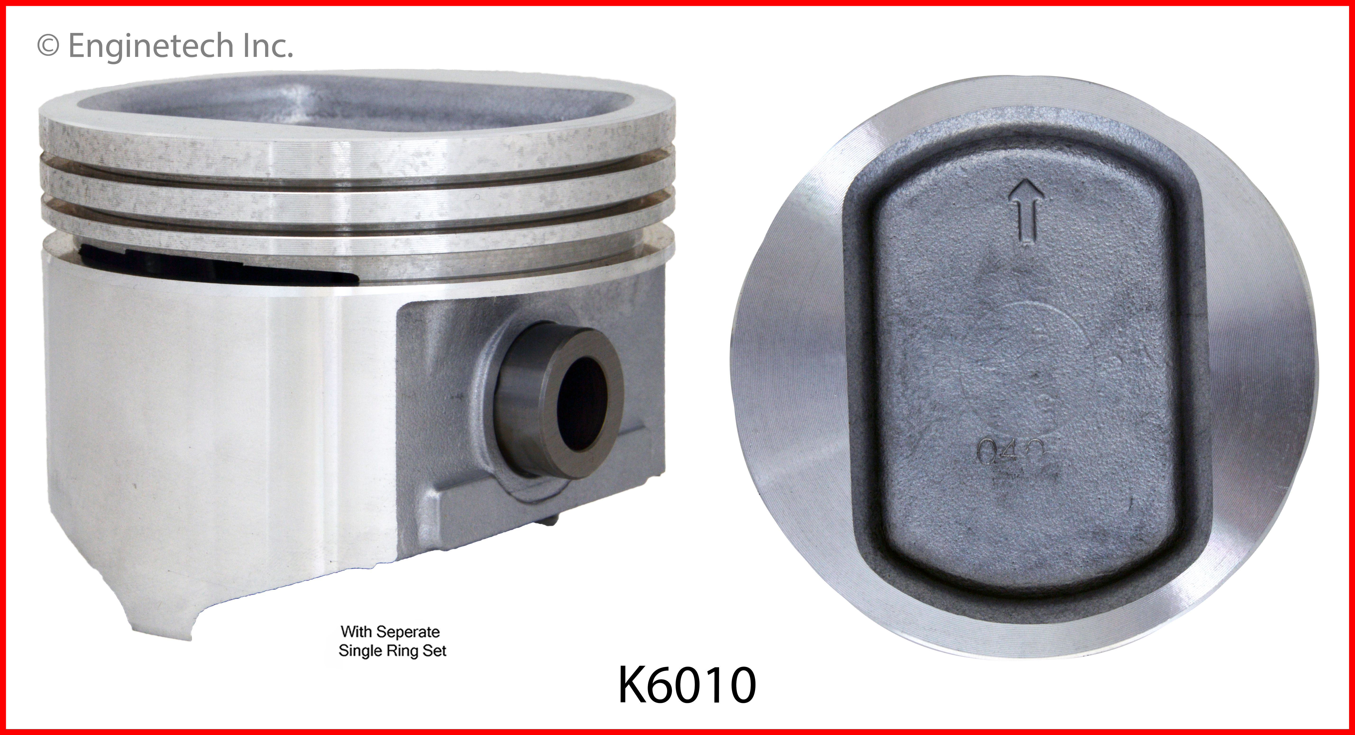 Enginetech Engine Piston Kit- With Separate Full Ring Stack - K6010(8)040