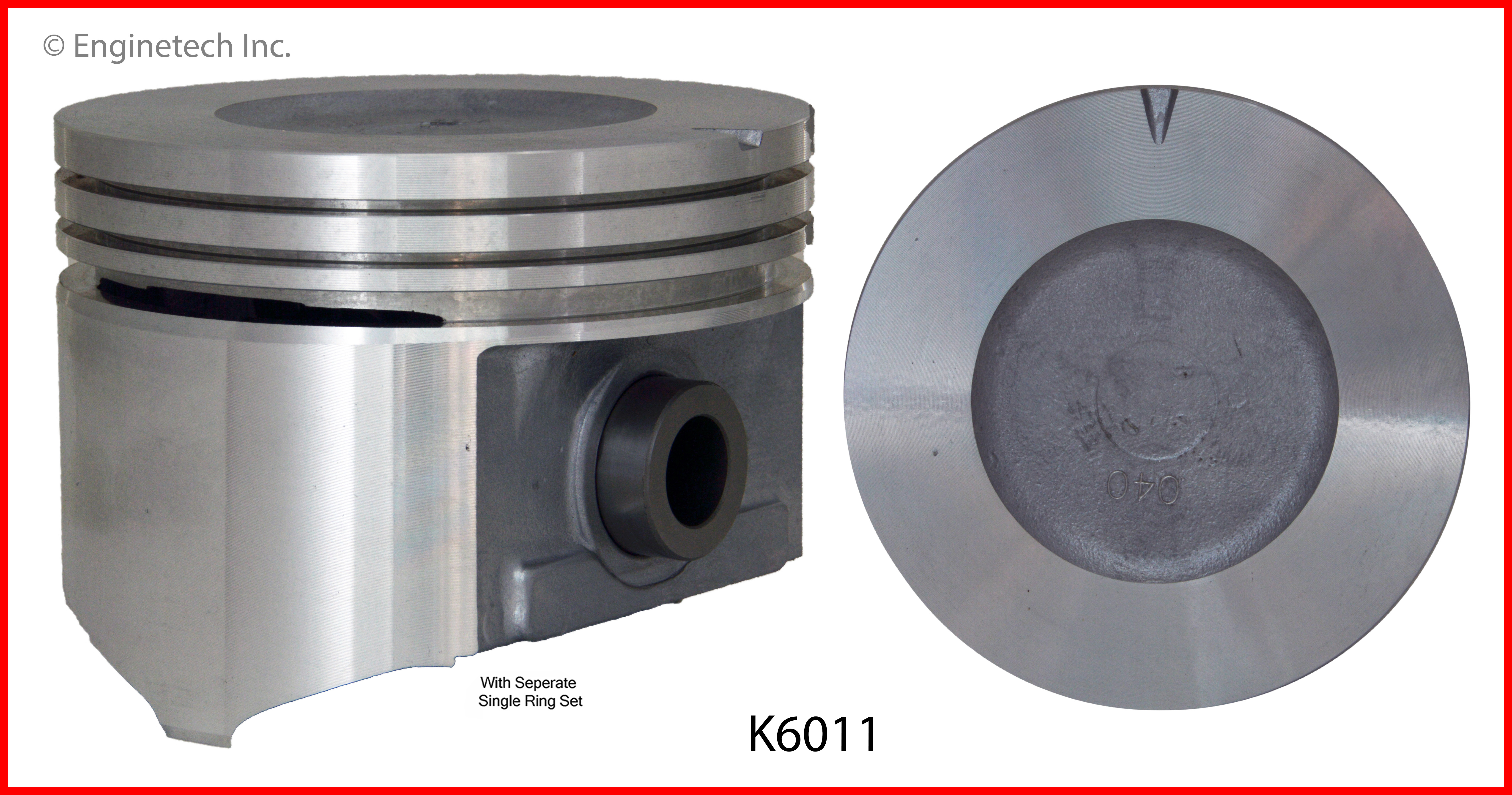 Enginetech Engine Piston Kit- With Separate Full Ring Stack - K6011(8)030