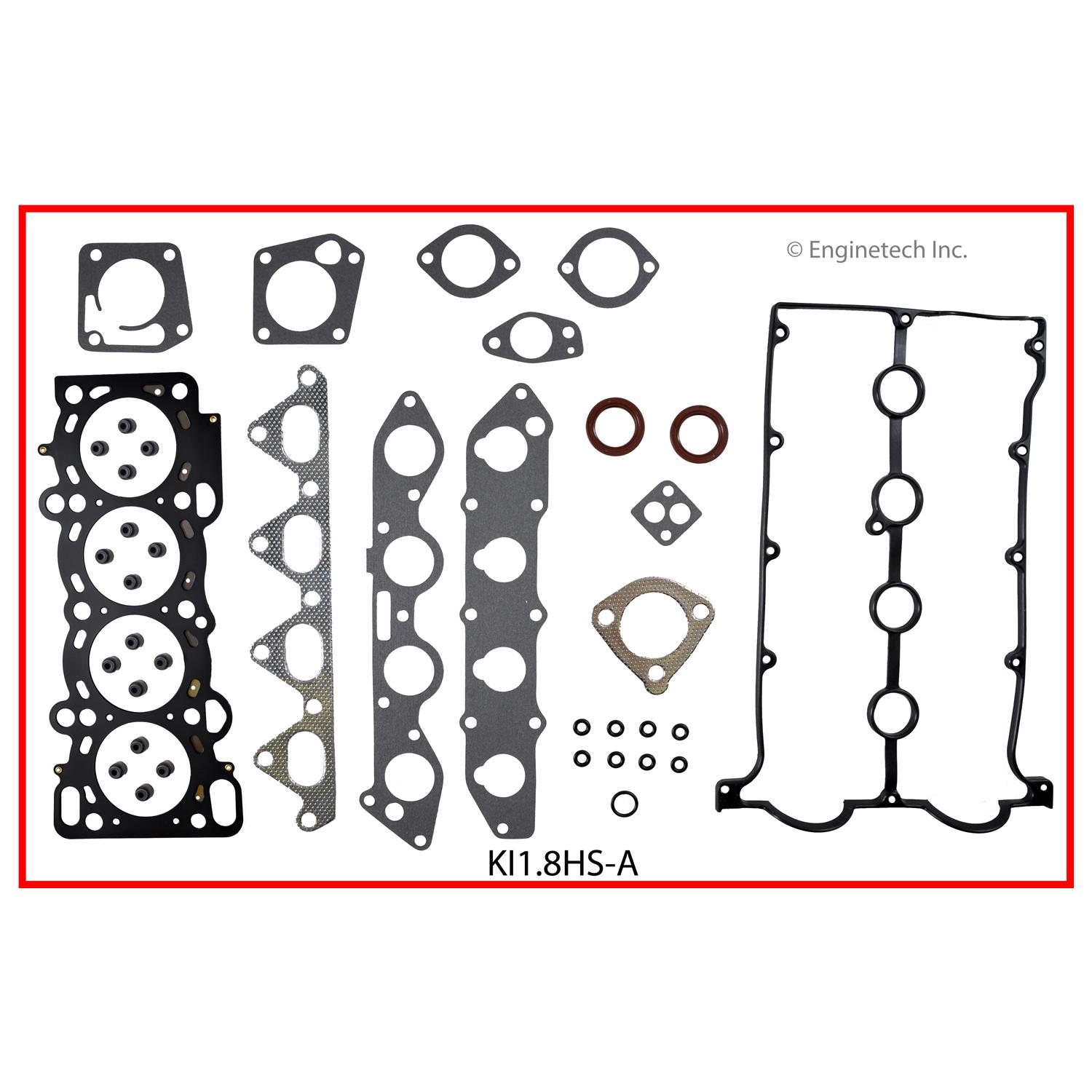 Enginetech Engine Cylinder Head Gasket Set - Kia Car and Truck with Head Bolts - KI1.8HS-AWB