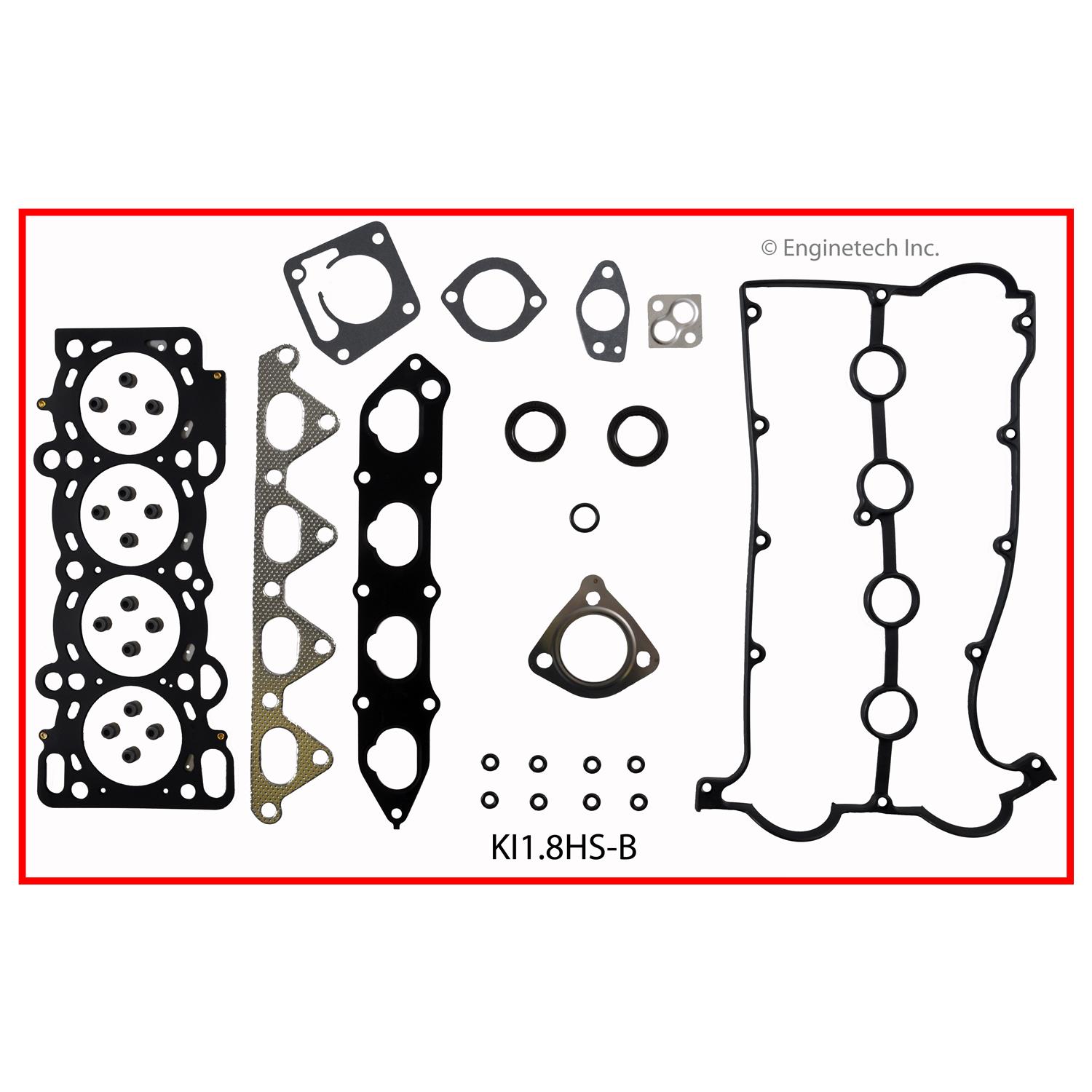 Enginetech Engine Cylinder Head Gasket Set - Kia Car and Truck with Head Bolts - KI1.8HS-BWB