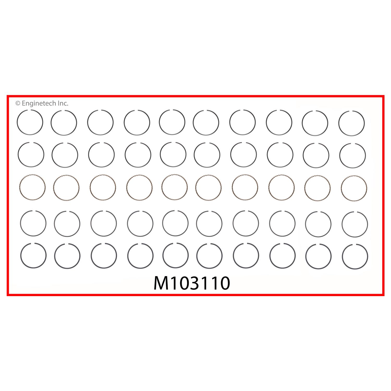 Enginetech Engine Premium Piston Ring Complete Set - M103110-STD