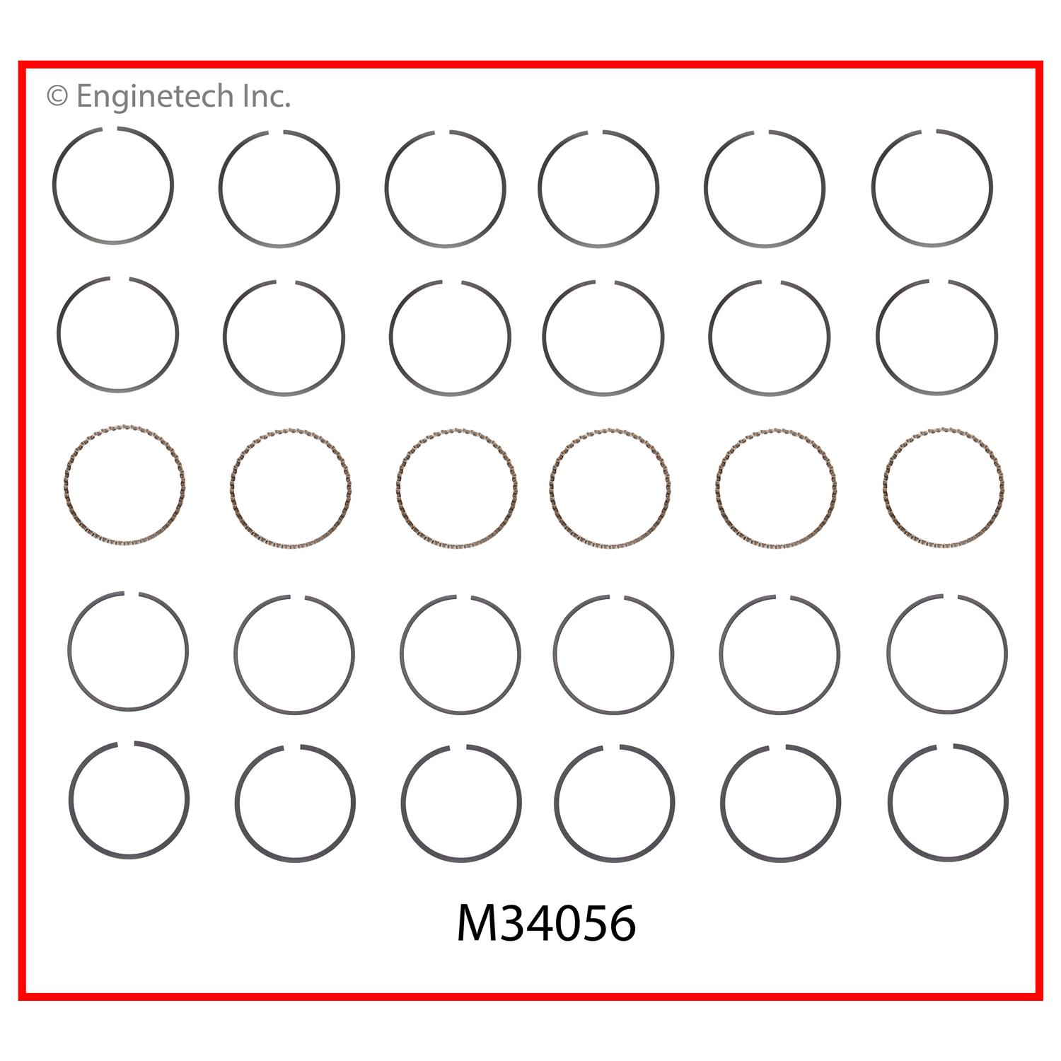 Enginetech Engine Premium Piston Ring Complete Set - M34056-030