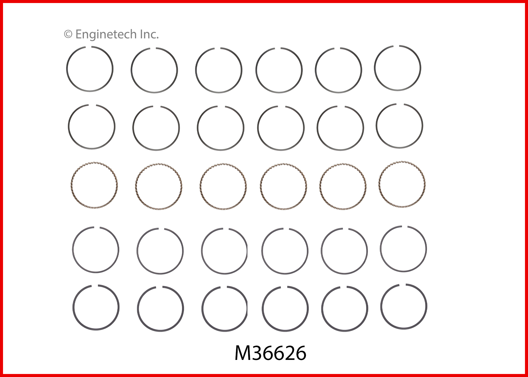 Enginetech Engine Premium Piston Ring Complete Set - M36626-STD
