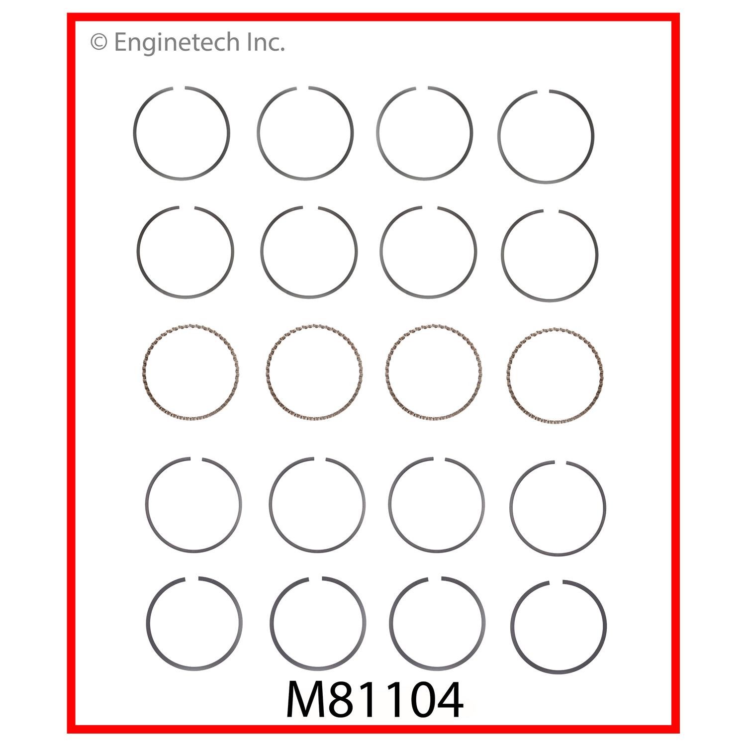 Enginetech Engine Premium Piston Ring Complete Set - M81104-.50
