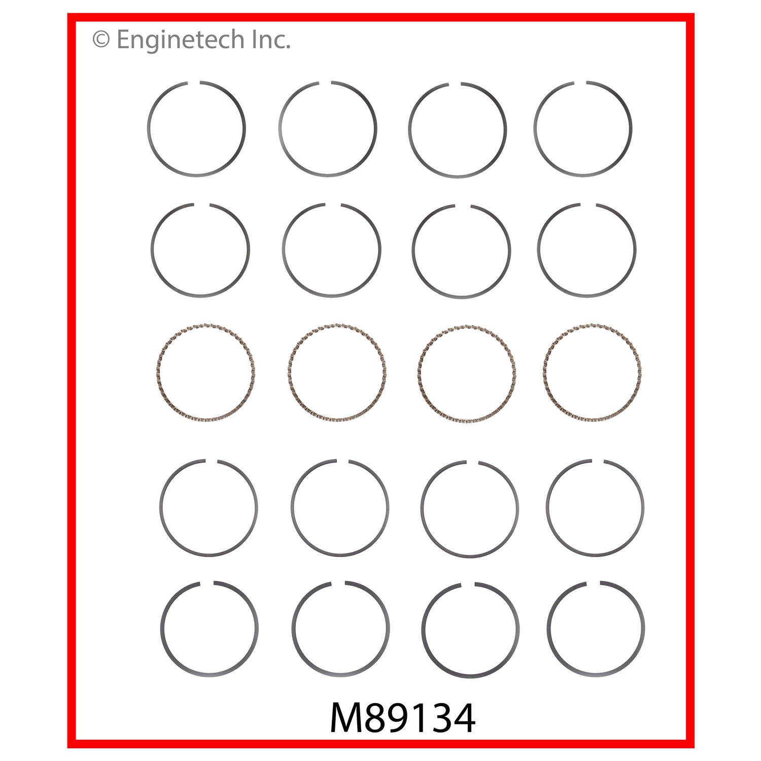 Enginetech Engine Premium Piston Ring Complete Set - M89134-.50