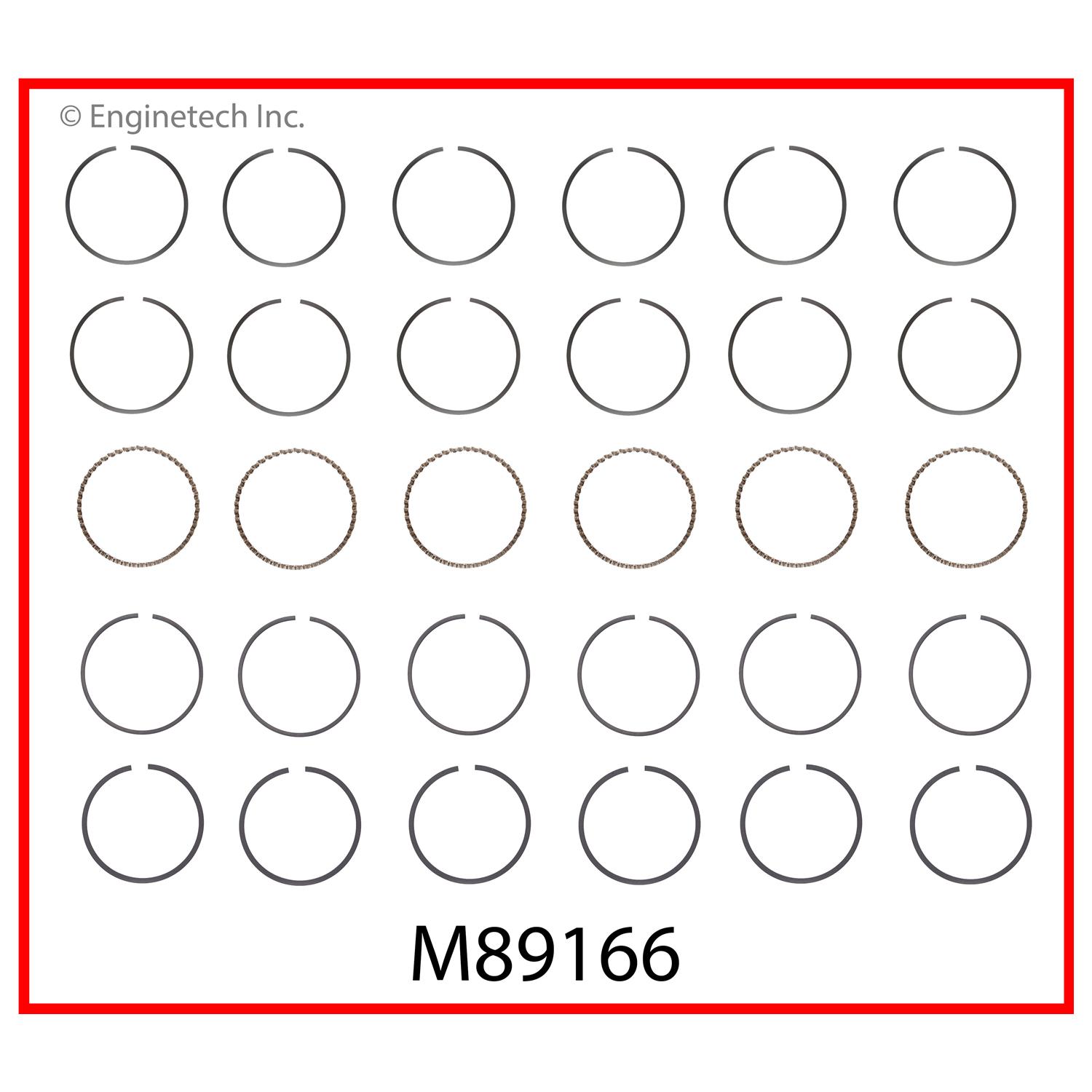 Enginetech Engine Premium Piston Ring Complete Set - M89166-.50