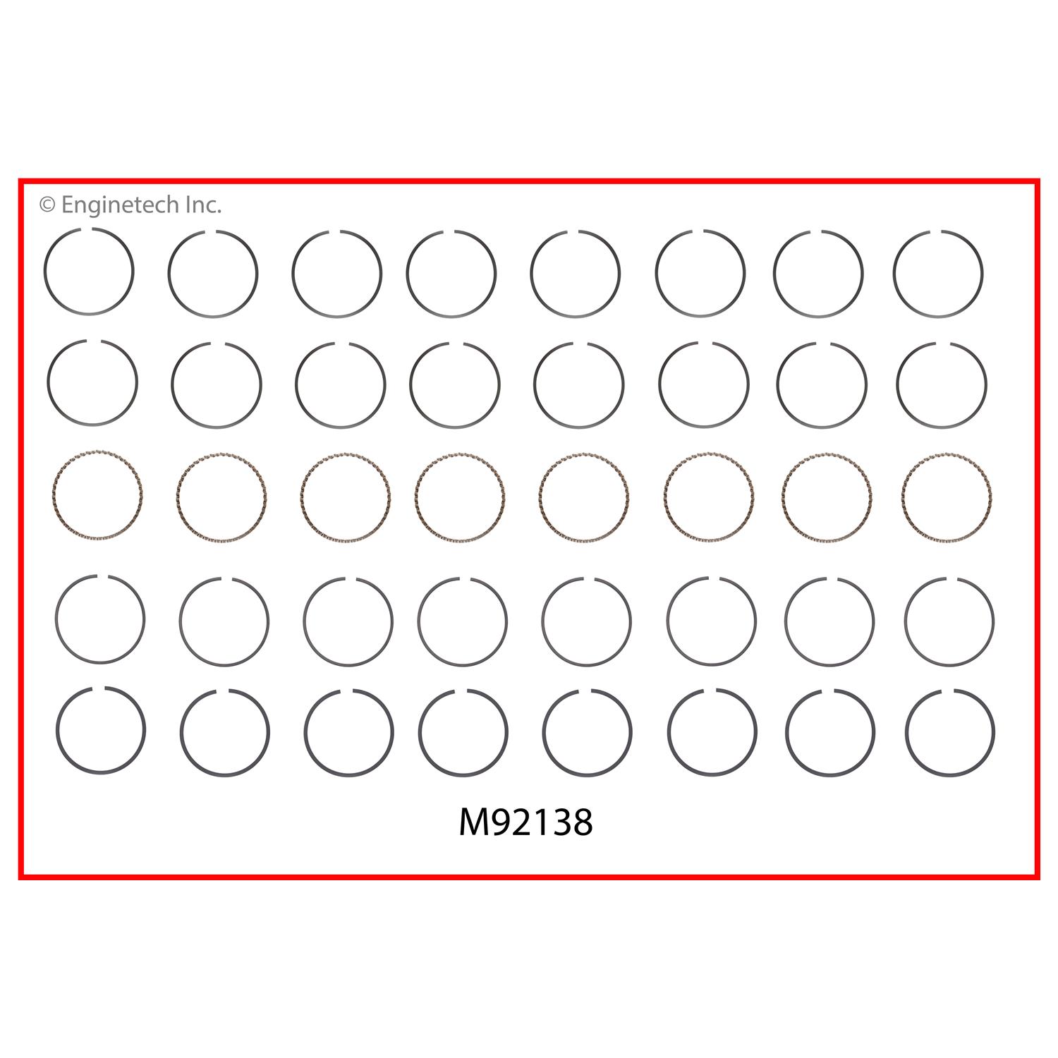 Enginetech Engine Premium Piston Ring Complete Set - M92138-.50