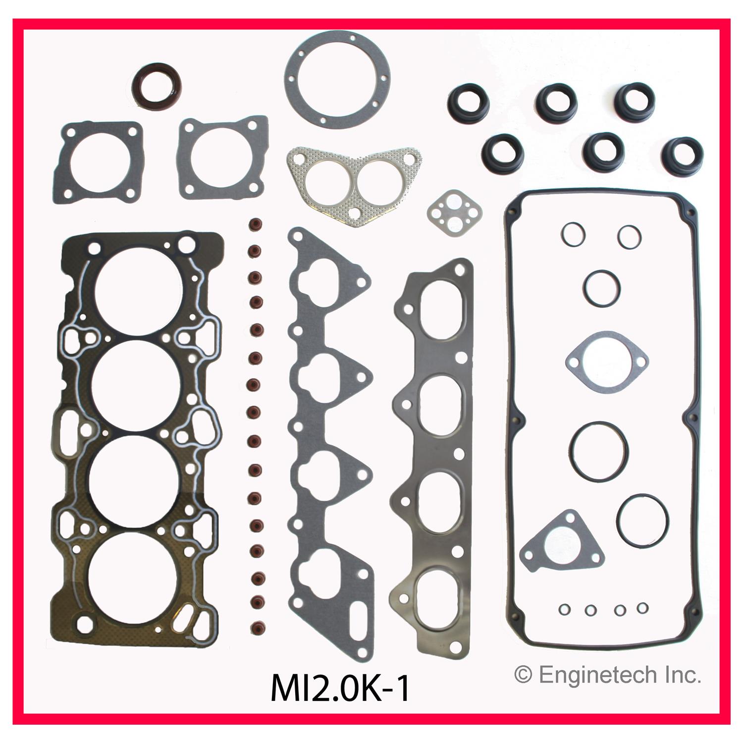 Enginetech Engine Full Gasket Set - Mitsubishi Car and Truck - MI2.0K-1